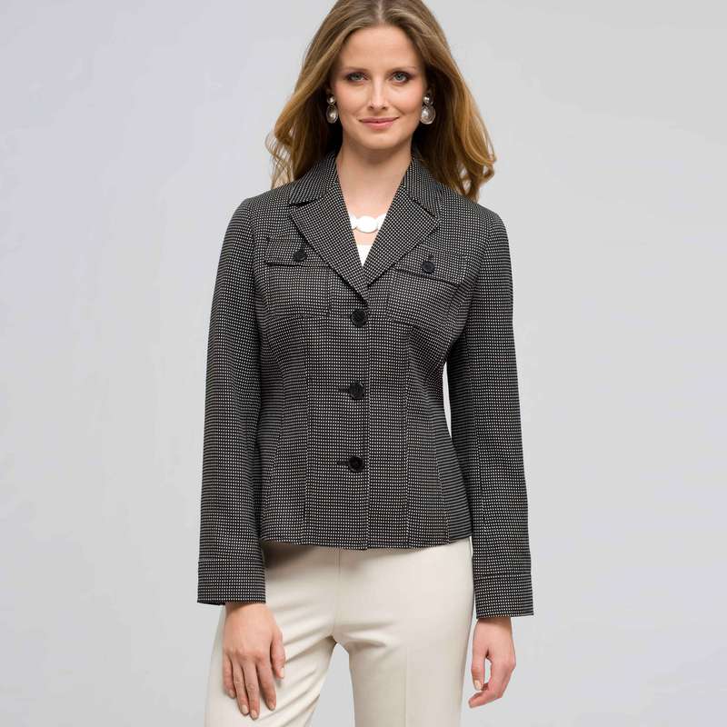 ミニプリントジャケット, ブラック & ホワイト, large image number 0