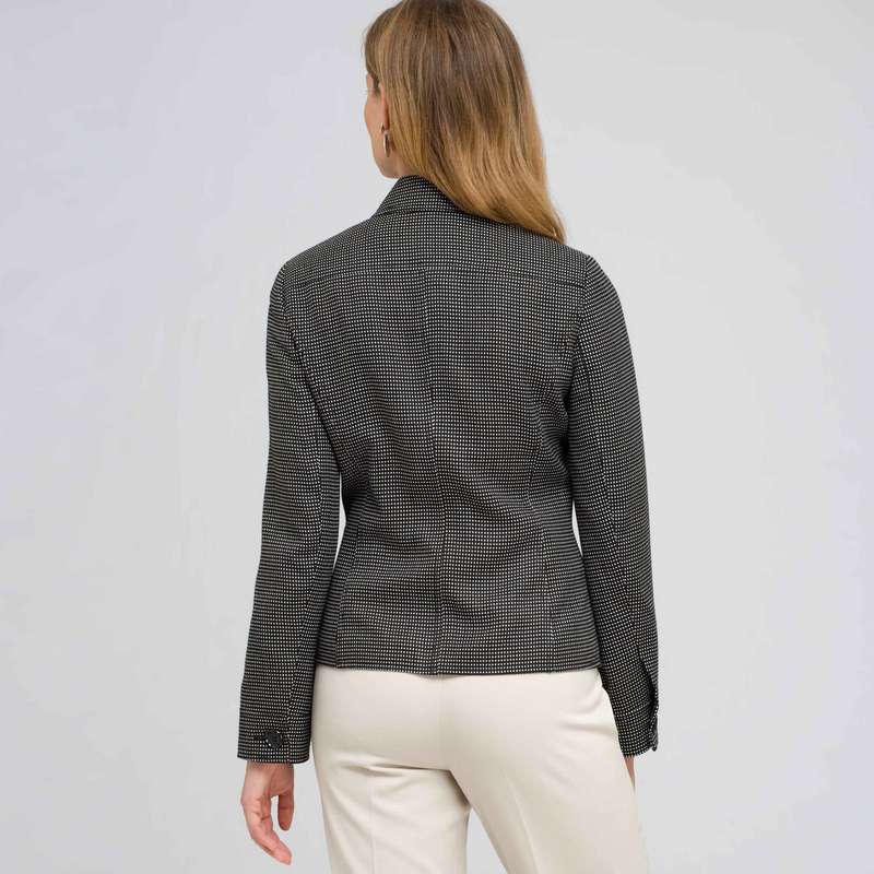 ミニプリントジャケット, ブラック & ホワイト, large image number 1