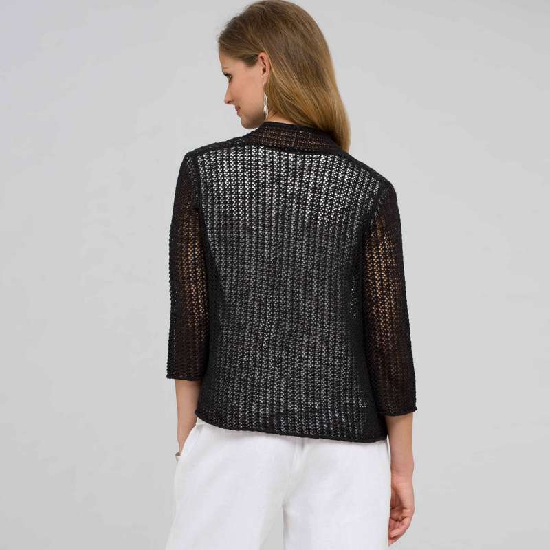 オープンフロントカーディガン, ブラック, large image number 1